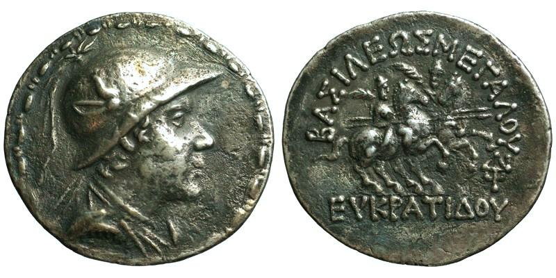 Baktria, Eukratides I, AR Tetradrachm