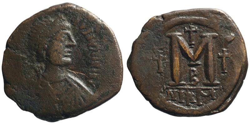 Justin I with Justinian I; AE Follis, Nicomedia