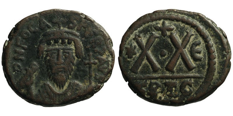 Phocas; AE 20 Nummi, Carthage