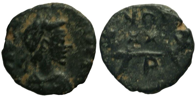 Valentinian III; AE4 Rome; vows in wreath