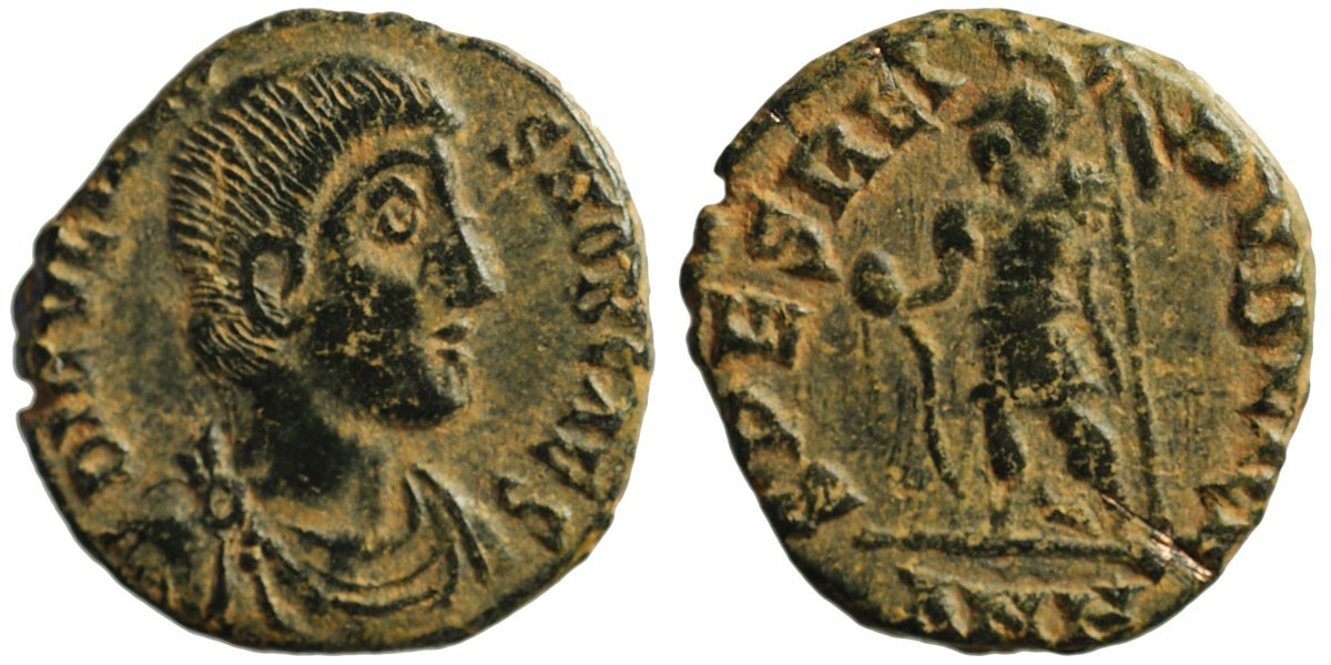 Julian II; AE3 Antioch; emperor with globe and spear