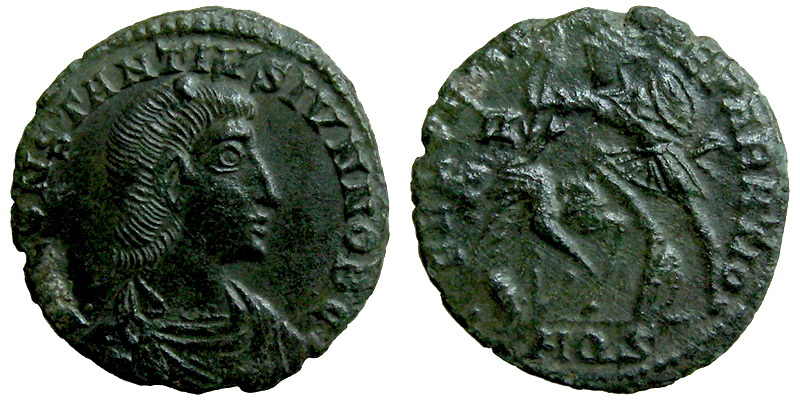 Constantius Gallus; AE3 Aquileia; soldier spearing horseman