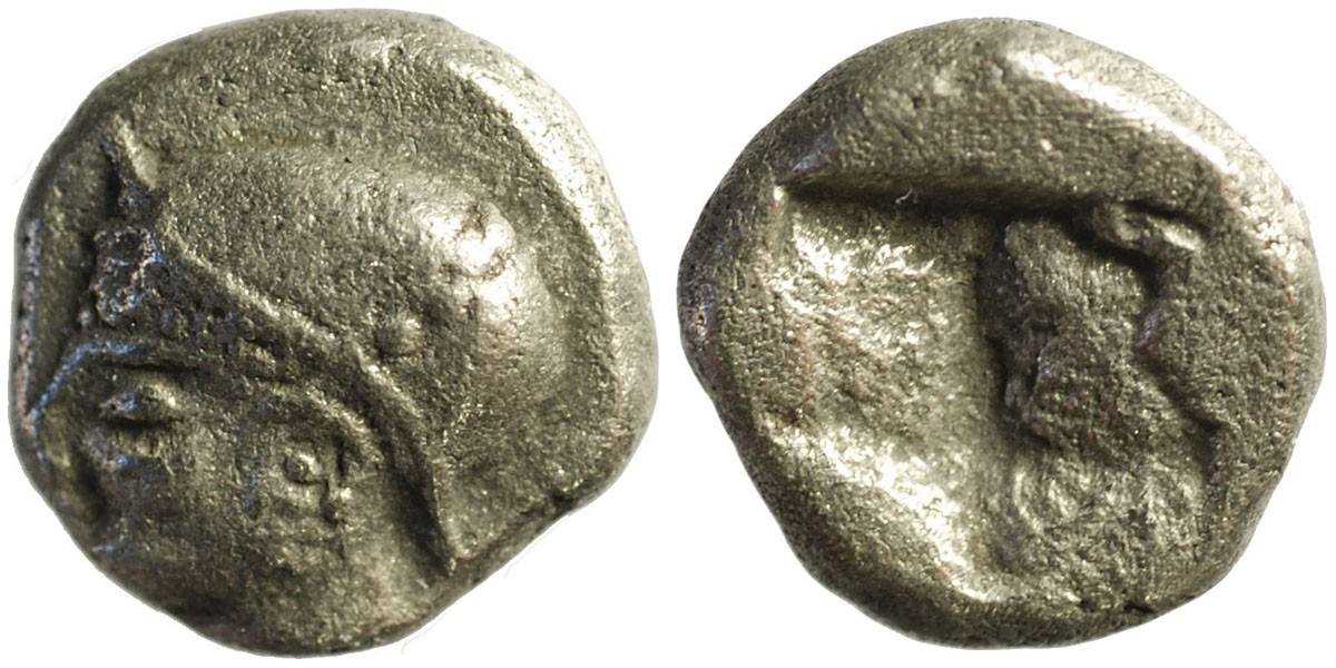 Ionia, Phokaia; AR Diobol; Athena/incuse