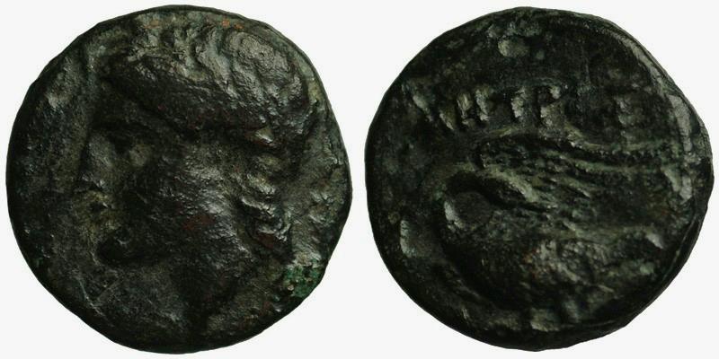 Ionia, Leukai; head of Apollo/swan