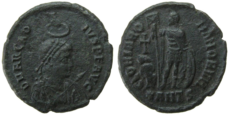 Arcadius; AE2 Antioch; emperor with captive