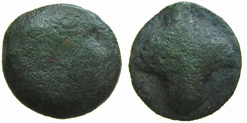 Sicily, Selinos; head of river-god/celery leaf