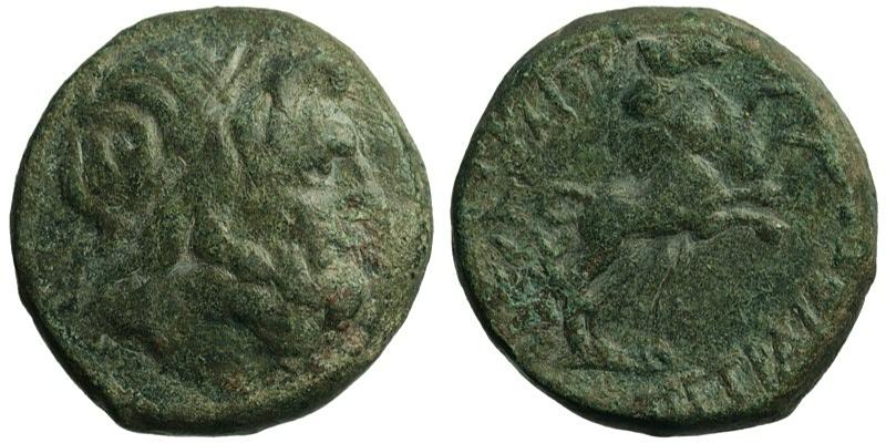 Thessalian League; head of Zeus/Taurokathapsia scene