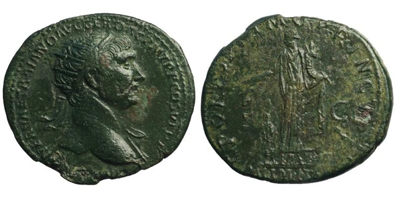 Trajan; AE Dupondius; Abundantia