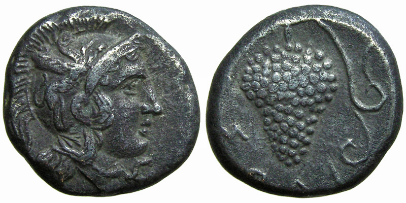 Cilicia, Soloi; AR Stater; head of Athena/grapes
