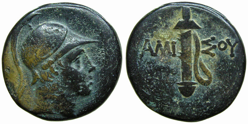 Pontos, Amisos; head of Ares/sword