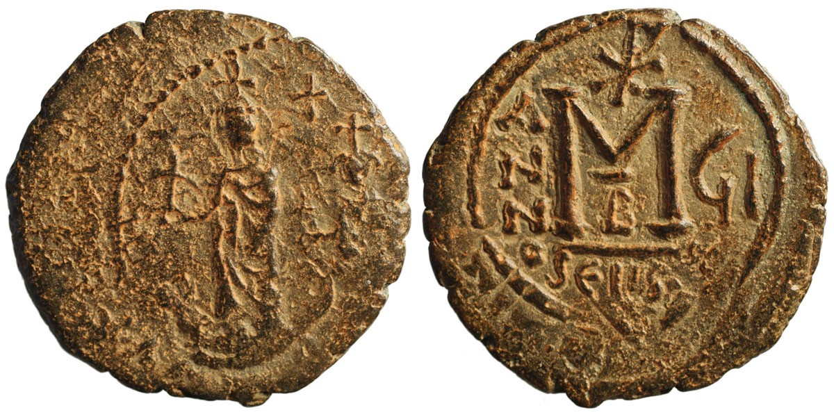 Heraclius with Heraclius Constantine; AE Follis, Seleucia Isauriae