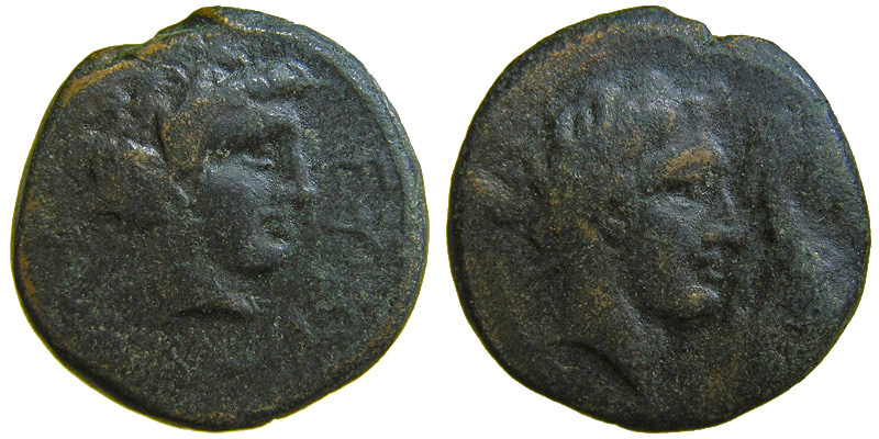 Thessaly, Gyrton; jugate heads of Gyrton and horse/head of Gyrtona