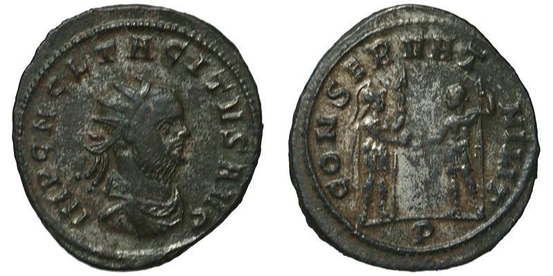 Tacitus; BI Antoninianus, Serdica; emperor with Mars