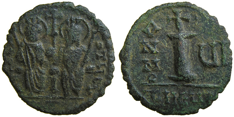Justin II and Sophia; AE Decanummium, Antioch
