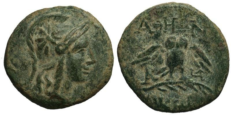 Mysia, Pergamon; head of Athena/owl