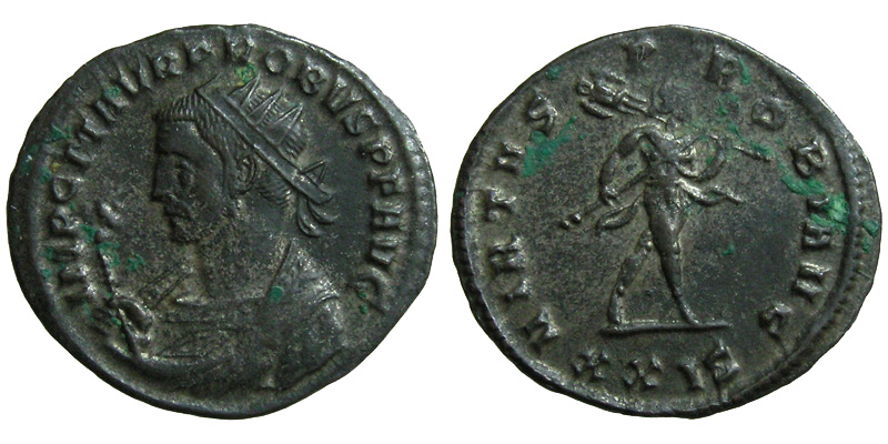 Probus; AE Antoninianus, Siscia; Mars
