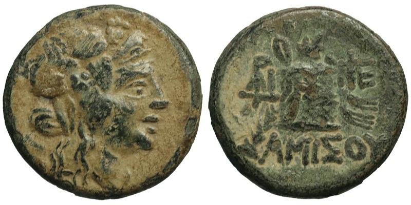 Pontos, Amisos; head of Dionysos/cista mystica