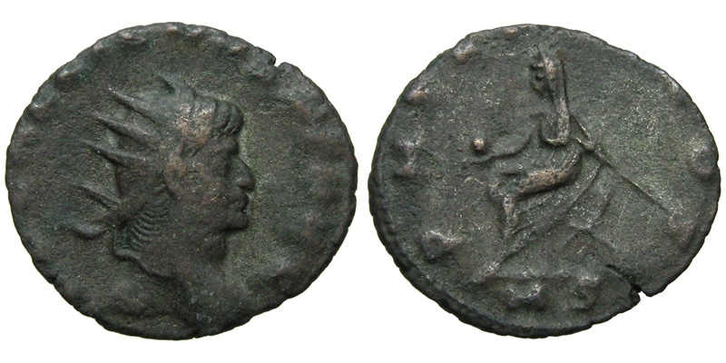 Gallienus; AE Antoninianus; emperor seated