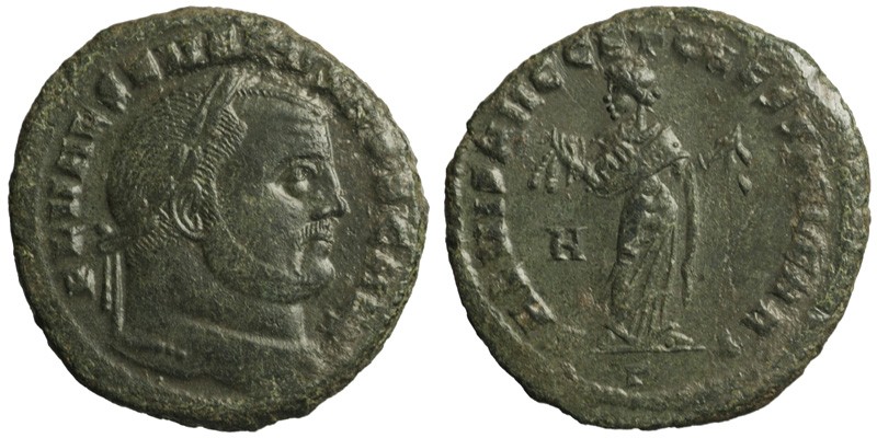 Severus II; AE Follis, Carthage; Carthago with fruits