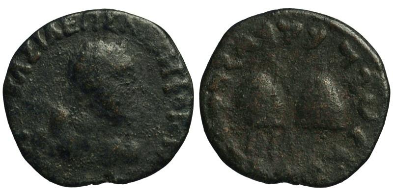Indo-Greek Kingdom, Antialkidas; AE Unit; Zeus/Caps of the Dioskuri