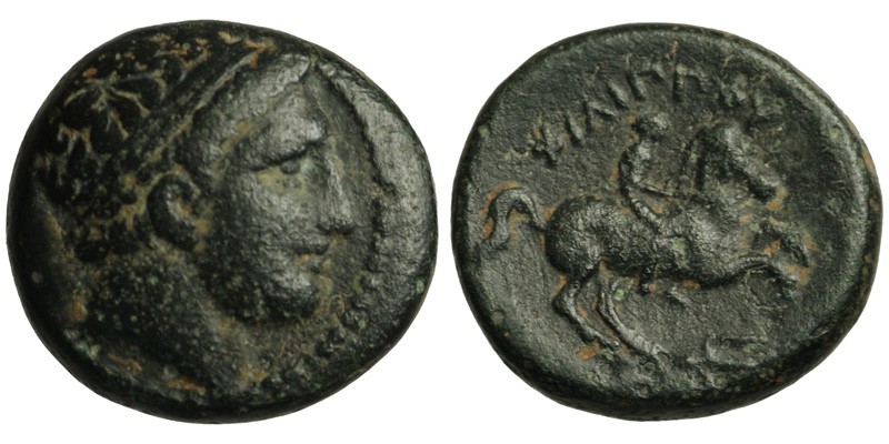 Philip II; head of Apollo/youth on horse