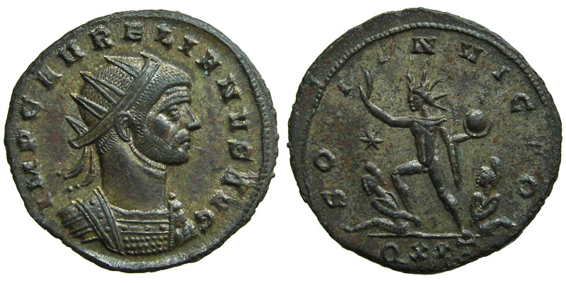 Aurelian; BI Antoninianus, Ticinum; Sol