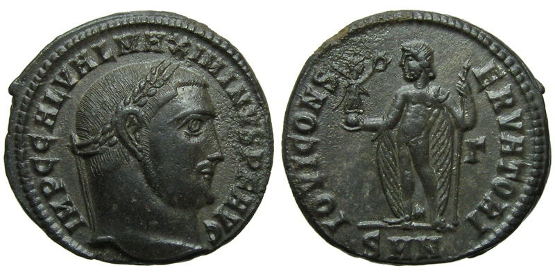 Maximinus II; AE Follis, Nicomedia; Jupiter