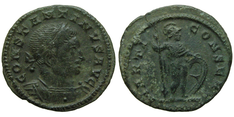 Constantine I; AE Half Follis, Treveri; Sol