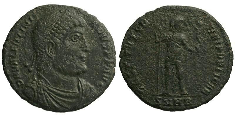 Valentinian I; AE1 Heraclea; emperor standing
