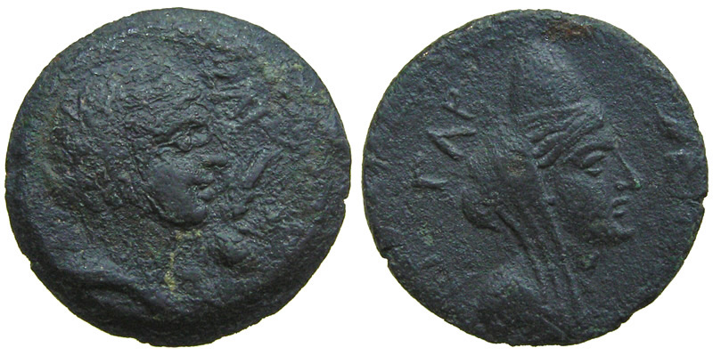 Cilicia, Anazarbos; bust of Demeter/bust of Artemis Perasia