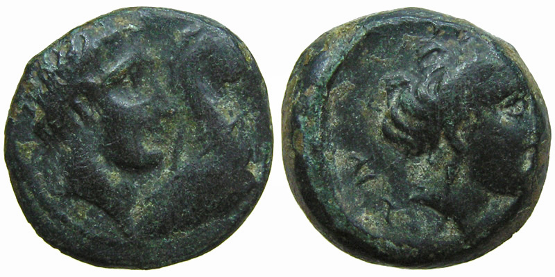 Thessaly, Gyrton; heads of Gyrton and horse/head of Gyrtone