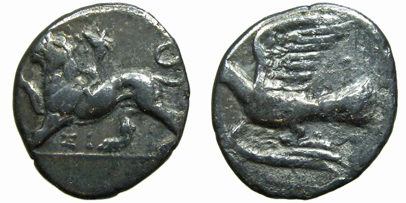 Sikyonia, Sikyon; AR Hemidrachm; Chimera/dove
