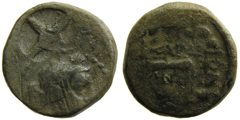Lydia, Sardes; head of Apollo/club in wreath