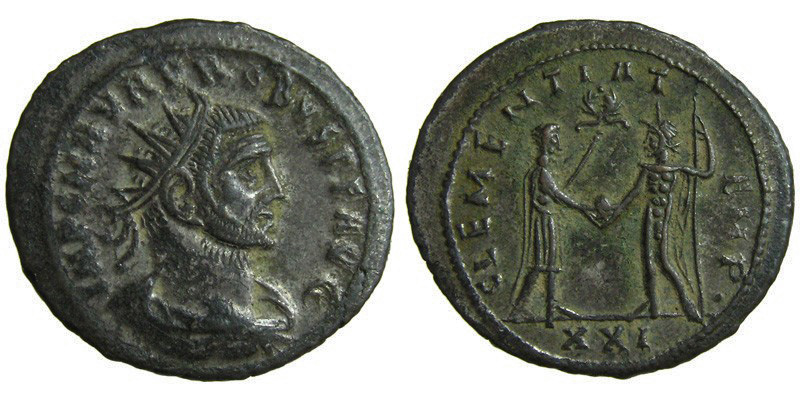 Probus, BI Antoninianus, Tripolis; emperor with jupiter