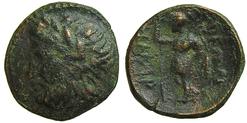 Thessaly, Ekkarra; head of Zeus/Artemis