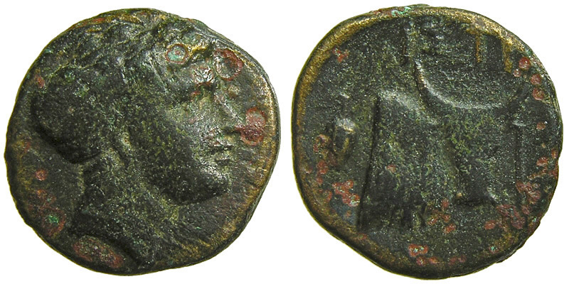 Euboea, Histiaia; head of Hitsiaia/forepart of cow