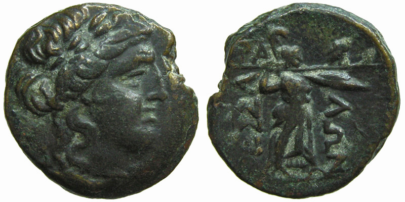 Thessalian League; head of Apollo/Athena Itonia