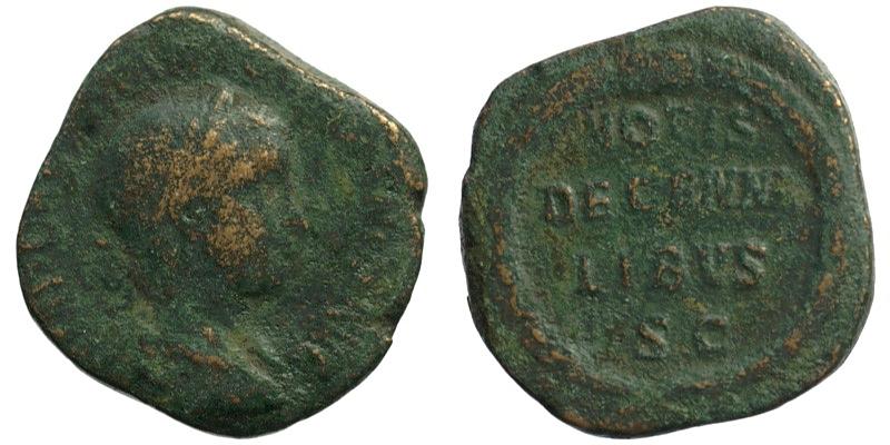Gordian III; AE Sestertius; bust of Gordian/legend in wreath