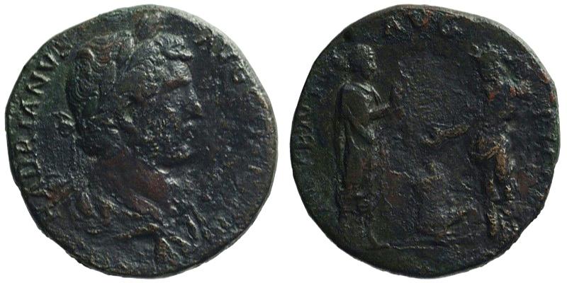 Hadrian; AE Sestertius; Hadrian with Africa