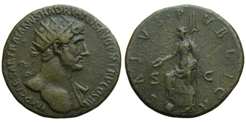 Hadrian; AE Dupondius; Salus