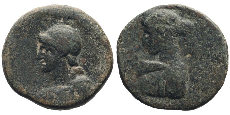 Cilicia, Hieropolis Kastabala; bust of Athena/bust of Hygieia