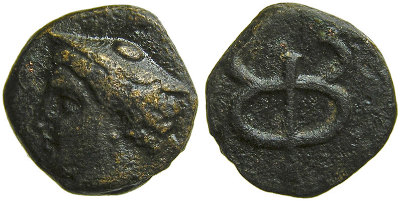 Ionia, Phokaia; head of Hermes/caduceus