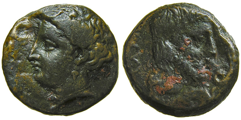 Thessaly, Larissa; head of Larissa/head of Asklepios