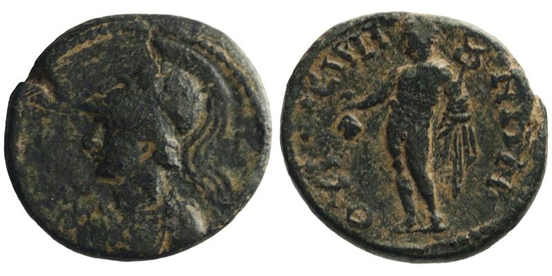 Lydia, Thyateira; bust of Athena/Hermes