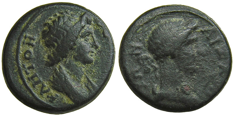 Phrygia, Aizanis; bust of Senate/bust of Artemis