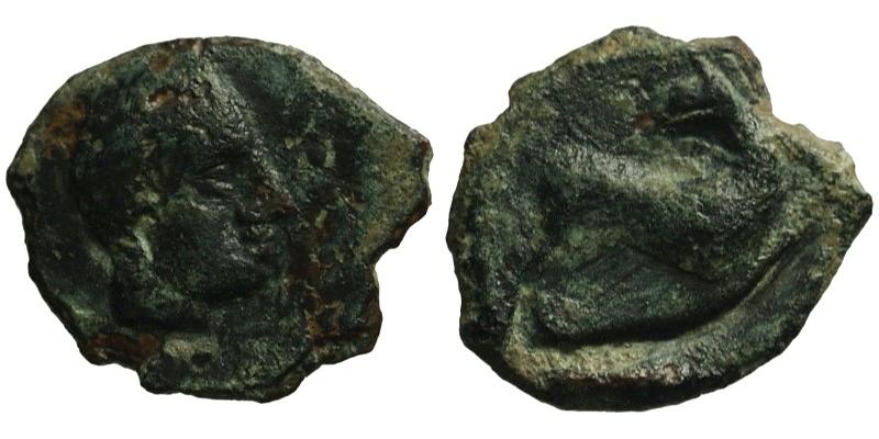 Sicily, Segesta; head of nymph/hound