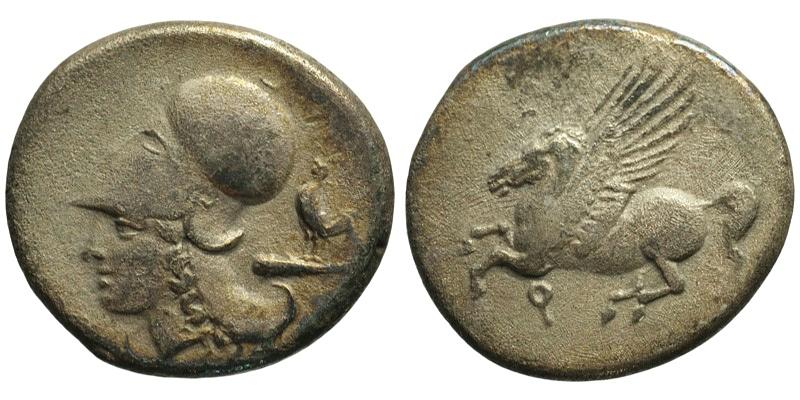 Corinthia, Corinth; AR Stater; Pegasos/head of Athena