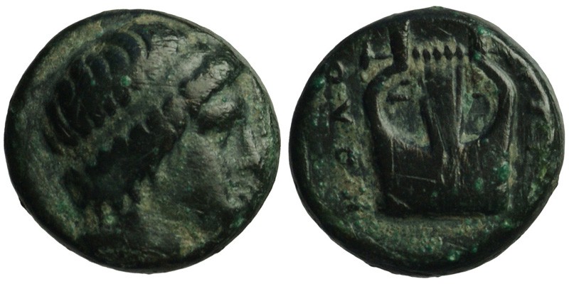 Ionia, Kolophon; head of Apollo/lyre