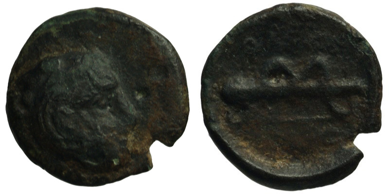 Macedonia, Philippi (as Krenides); head of Herakles/club, bow
