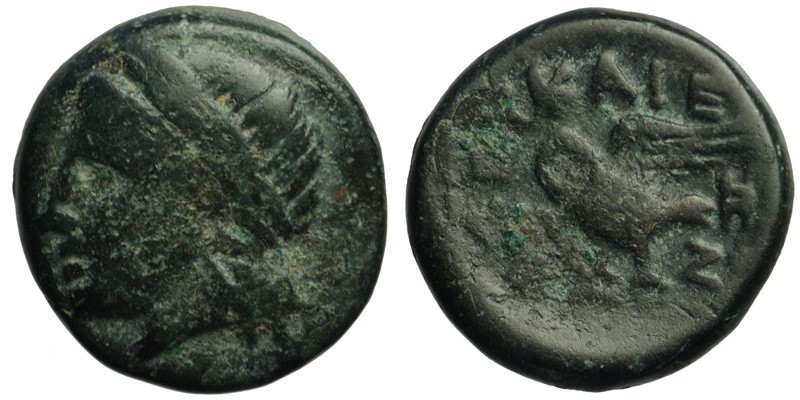 Ionia, Leukai; head of Apollo/swan